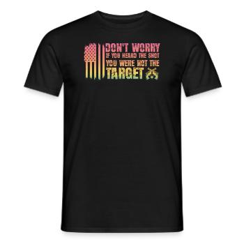 Heard The Shot Never The Target Sniper - Men's T-Shirt - black - Front - AI Model Male 178 light (178cm)