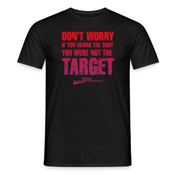 Entendu le coup de feu Jamais la cible Sniper - T-shirt homme - noir - Devant - AI Model Male 178 light (178cm)