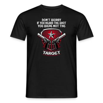 Entendu le coup de feu Jamais la cible Sniper - T-shirt homme - noir - Devant - AI Model Male 178 light (178cm)