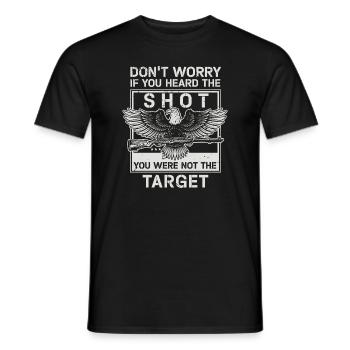 Entendu le coup de feu Jamais la cible Sniper - T-shirt homme - noir - Devant - AI Model Male 178 light (178cm)