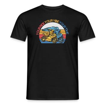 Deine Fahrt Dein Vibe Deine Zeit Motorrad - Männer T-Shirt - Schwarz - Vorne - AI Model Male 178 light (178cm)