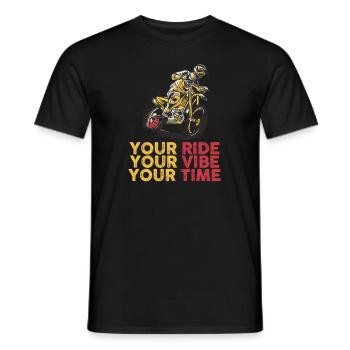 Deine Fahrt Dein Vibe Deine Zeit Motocross - Männer T-Shirt - Schwarz - Vorne - AI Model Male 178 light (178cm)