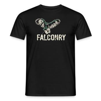 Fauconnerie Oiseau Faucon Chasse Fauconnier - T-shirt homme - noir - Devant - AI Model Male 178 light (178cm)