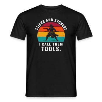 Arnis Eskrima Kali Art philippin - T-shirt homme - noir - Devant - AI Model Male 178 light (178cm)