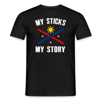 Arnis Kali Eskrima Filipino FMA - T-shirt homme - noir - Devant - AI Model Male 178 light (178cm)