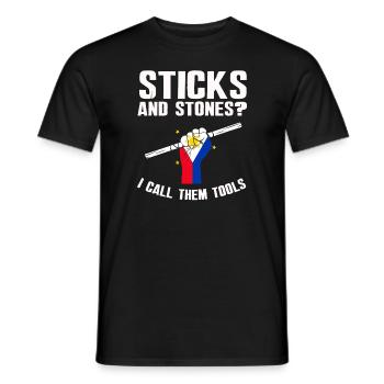 Arnis Eskrima Kali Arts Philippins FMA - T-shirt homme - noir - Devant - AI Model Male 178 light (178cm)