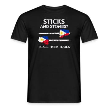 Arnis Eskrima Kali Arts Philippins FMA - T-shirt homme - noir - Devant - AI Model Male 178 light (178cm)