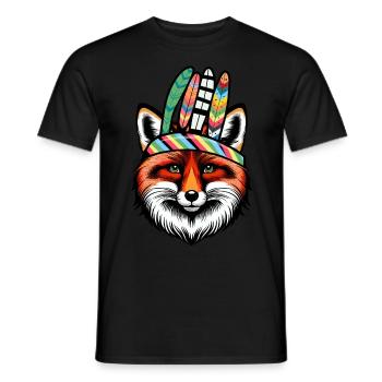 Schamanen Fuchs Füchse spirituell - Männer T-Shirt - Schwarz - Vorne - AI Model Male 178 light (178cm)