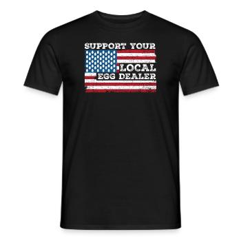 Lokaler Eierhändler American Flag Farmer - Männer T-Shirt - Schwarz - Vorne - AI Model Male 178 light (178cm)