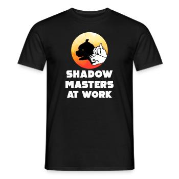 Maîtres de l’ombre au travail Marionnettes d’ombres - T-shirt homme - noir - Devant - AI Model Male 178 light (178cm)