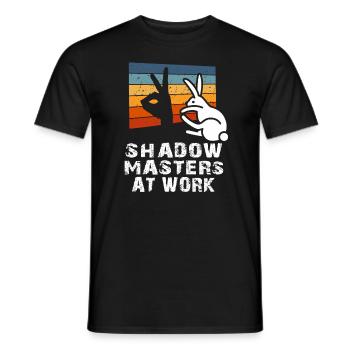 Maîtres de l’ombre au travail Marionnettes d’ombres - T-shirt homme - noir - Devant - AI Model Male 178 light (178cm)