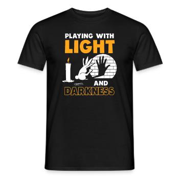Théâtre d’ombres Spectacle de marionnettes Jeux d’ombres - T-shirt homme - noir - Devant - AI Model Male 178 light (178cm)