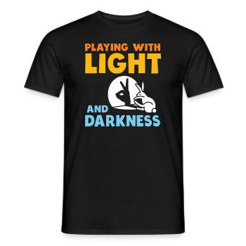 Théâtre d’ombres Spectacle de marionnettes Jeux d’ombres - T-shirt homme - noir - Devant - AI Model Male 178 light (178cm)