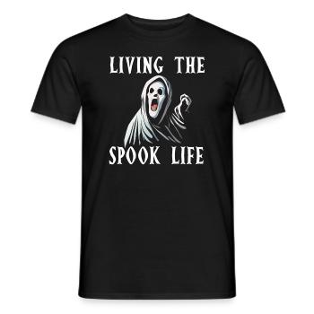 Living The Spook Life Ghost Bait - Men's T-Shirt - black - Front - AI Model Male 178 light (178cm)