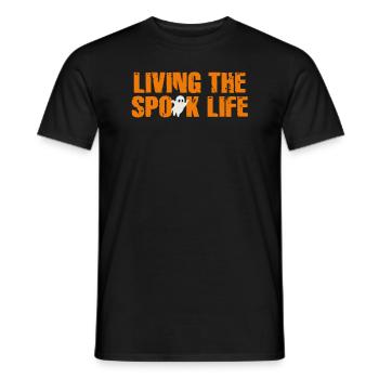 Living The Spook Life Ghost Bait - Men's T-Shirt - black - Front - AI Model Male 178 light (178cm)