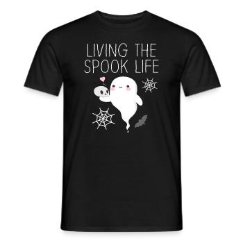 Living The Spook Life Ghost Bait - Men's T-Shirt - black - Front - AI Model Male 178 light (178cm)