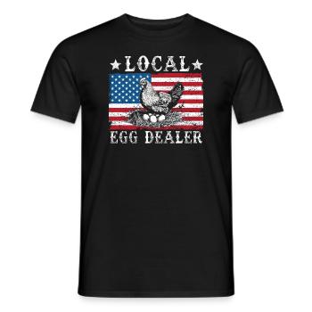 Local Egg Dealer American Flag Farmer - Men's T-Shirt - black - Front - AI Model Male 178 light (178cm)
