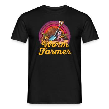 Wurmfarmer Wurmkompost Niedliche Männer Frauen - Männer T-Shirt - Schwarz - Vorne - AI Model Male 178 light (178cm)