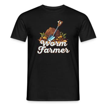 Wurmfarmer Wurmkompost Niedliche Männer Frauen - Männer T-Shirt - Schwarz - Vorne - AI Model Male 178 light (178cm)