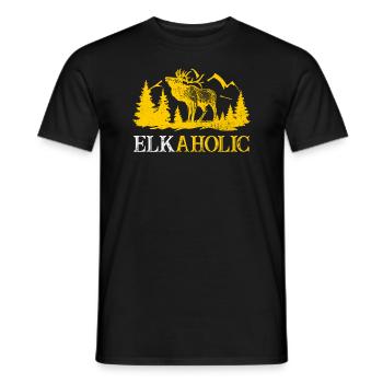 Elchjagd Elkaholische Jäger - Männer T-Shirt - Schwarz - Vorne - AI Model Male 178 light (178cm)