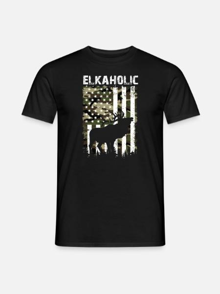 Elchjagd Elkaholische Jäger - Männer T-Shirt - Schwarz