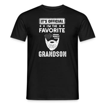 C’est officiel Je suis le petit-fils préféré - T-shirt homme - noir - Devant - AI Model Male 178 light (178cm)