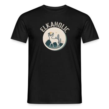 Elchjagd Elkaholische Jäger - Männer T-Shirt - Schwarz - Vorne - AI Model Male 178 light (178cm)