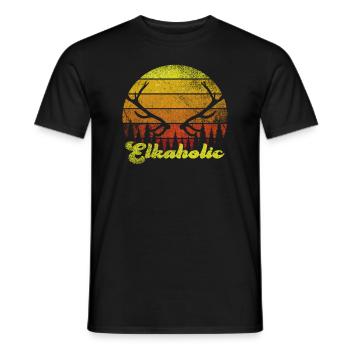 Elchjagd Elkaholische Jäger - Männer T-Shirt - Schwarz - Vorne - AI Model Male 178 light (178cm)