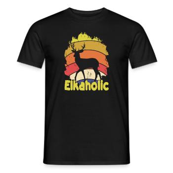 Elchjagd Elkaholische Jäger - Männer T-Shirt - Schwarz - Vorne - AI Model Male 178 light (178cm)