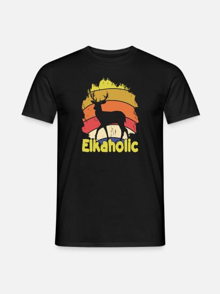 Elchjagd Elkaholische Jäger - Männer T-Shirt - Schwarz