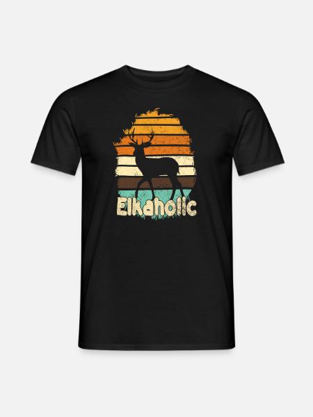 Elchjagd Elkaholische Jäger - Männer T-Shirt - Schwarz