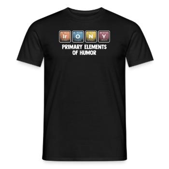 Primäre Elemente des Humors Wissenschaft Ironie - Männer T-Shirt - Schwarz - Vorne - AI Model Male 178 light (178cm)
