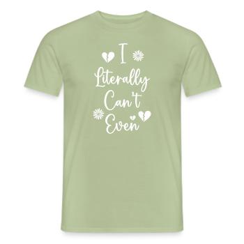I Literally Cant Even Care - Men's T-Shirt - sage - Front - AI Model Male 178 light (178cm)