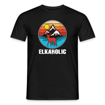 Elchjagd Elkaholische Jäger - Männer T-Shirt - Schwarz - Vorne - AI Model Male 178 light (178cm)