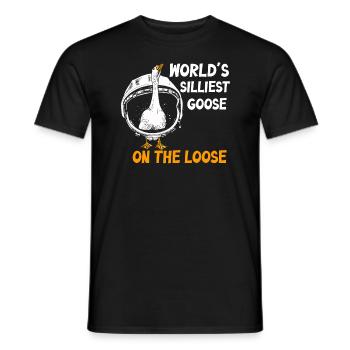Worlds Silliest Goose On The Loose - Men's T-Shirt - black - Front - AI Model Male 178 light (178cm)
