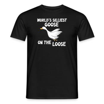Worlds Silliest Goose On The Loose - Men's T-Shirt - black - Front - AI Model Male 178 light (178cm)
