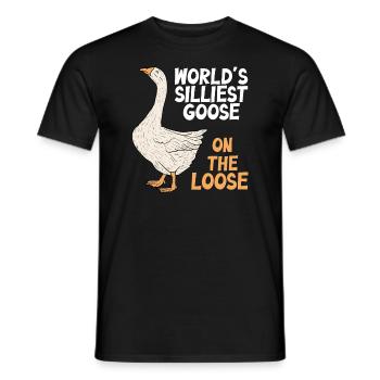 Worlds Silliest Goose On The Loose - Men's T-Shirt - black - Front - AI Model Male 178 light (178cm)
