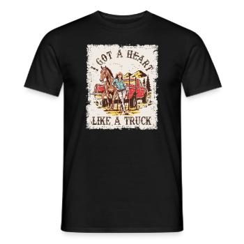 Ich habe ein Herz wie ein Truck - Männer T-Shirt - Schwarz - Vorne - AI Model Male 178 light (178cm)