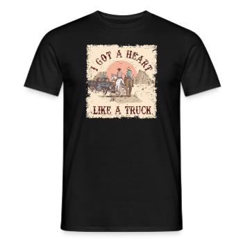 Ich habe ein Herz wie ein Truck - Männer T-Shirt - Schwarz - Vorne - AI Model Male 178 light (178cm)