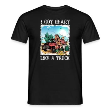 Ich habe ein Herz wie ein Truck - Männer T-Shirt - Schwarz - Vorne - AI Model Male 178 light (178cm)