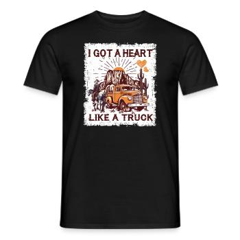 Ich habe ein Herz wie ein Truck - Männer T-Shirt - Schwarz - Vorne - AI Model Male 178 light (178cm)