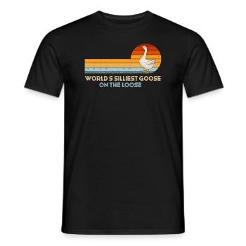 Worlds Silliest Goose On The Loose - Men's T-Shirt - black - Front - AI Model Male 178 light (178cm)