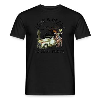 Ich habe ein Herz wie ein Truck - Männer T-Shirt - Schwarz - Vorne - AI Model Male 178 light (178cm)