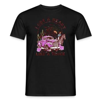 Ich habe ein Herz wie ein Truck - Männer T-Shirt - Schwarz - Vorne - AI Model Male 178 light (178cm)