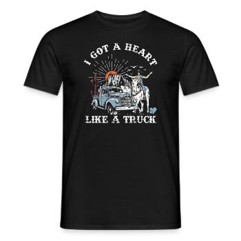 J’ai un cœur comme un camion - T-shirt homme - noir - Devant - AI Model Male 178 light (178cm)