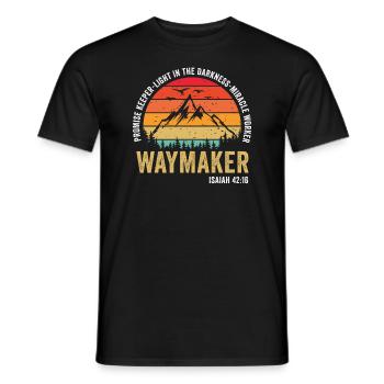 Waymaker Promise Keeper Miracle Worker - Men's T-Shirt - black - Front - AI Model Male 178 light (178cm)