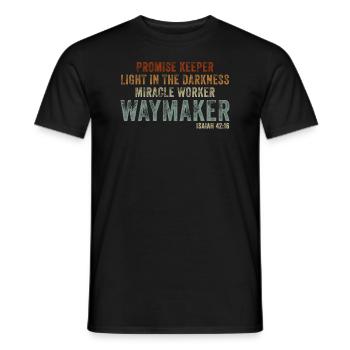 Waymaker Promise Keeper Miracle Worker - Men's T-Shirt - black - Front - AI Model Male 178 light (178cm)
