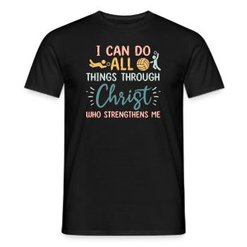 Je peux tout faire grâce au volleyball - T-shirt homme - noir - Devant - AI Model Male 178 light (178cm)