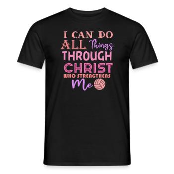 Je peux tout faire grâce au volleyball - T-shirt homme - noir - Devant - AI Model Male 178 light (178cm)