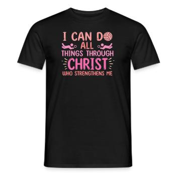 Je peux tout faire grâce au volleyball - T-shirt homme - noir - Devant - AI Model Male 178 light (178cm)